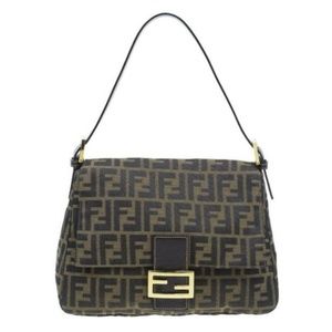 Fendi Mama Baguette Zucca print with gold hardware